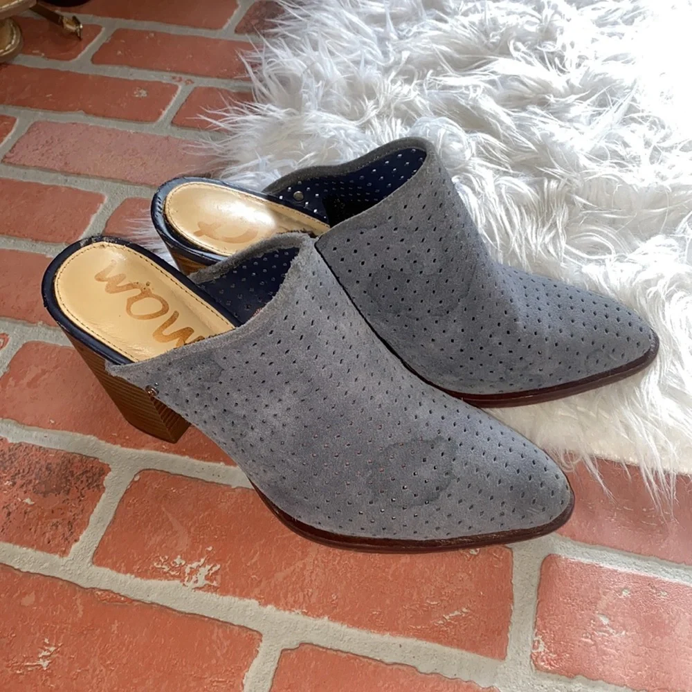 Sam Edelman bates stormy blue leather booties